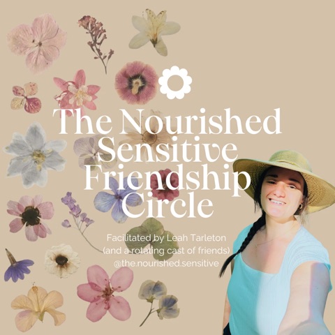 The Nourished Sensitive Friendship Circle graphic, facilitated by Leah Tarleton